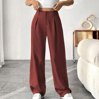 🏆2026 New Style 49% OFF💝Women's High Waisted Straight Leg Work Trousers with Side Pockets -✨Smart & Casual Look for Office and Beyond