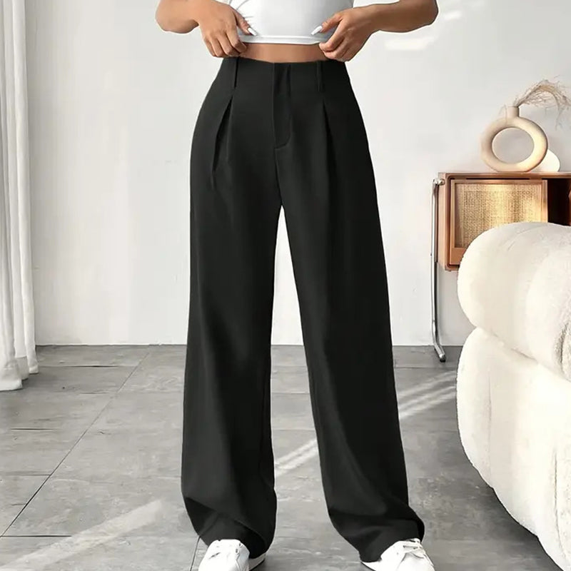🏆2026 New Style 49% OFF💝Women's High Waisted Straight Leg Work Trousers with Side Pockets -✨Smart & Casual Look for Office and Beyond
