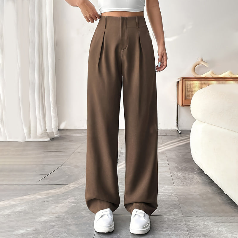 🏆2026 New Style 49% OFF💝Women's High Waisted Straight Leg Work Trousers with Side Pockets -✨Smart & Casual Look for Office and Beyond