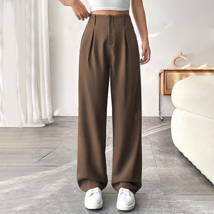 🏆2026 New Style 49% OFF💝Women's High Waisted Straight Leg Work Trousers with Side Pockets -✨Smart & Casual Look for Office and Beyond