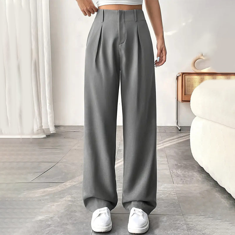 🏆2026 New Style 49% OFF💝Women's High Waisted Straight Leg Work Trousers with Side Pockets -✨Smart & Casual Look for Office and Beyond