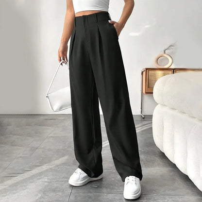 🏆2026 New Style 49% OFF💝Women's High Waisted Straight Leg Work Trousers with Side Pockets -✨Smart & Casual Look for Office and Beyond