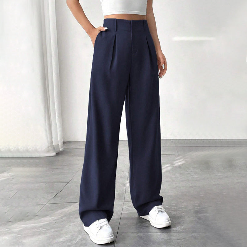 🏆2026 New Style 49% OFF💝Women's High Waisted Straight Leg Work Trousers with Side Pockets -✨Smart & Casual Look for Office and Beyond