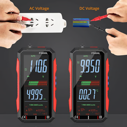 ⚡USB Rechargeable Digital Multimeter🔋– 6000 Counts, Large Color Screen & Backlight! 🛠️🔌