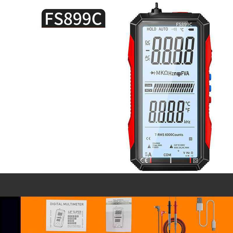 ⚡USB Rechargeable Digital Multimeter🔋– 6000 Counts, Large Color Screen & Backlight! 🛠️🔌