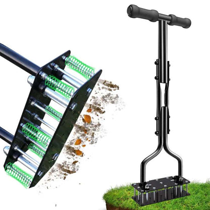 💎 -49% LAWN AERATOR! 💎 Auto-Clean Spikes for Lush Grass & Easy Soil Loosening 🌱🛠️