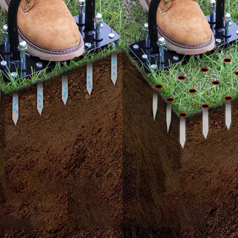💎 -49% LAWN AERATOR! 💎 Auto-Clean Spikes for Lush Grass & Easy Soil Loosening 🌱🛠️