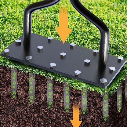 💎 -49% LAWN AERATOR! 💎 Auto-Clean Spikes for Lush Grass & Easy Soil Loosening 🌱🛠️