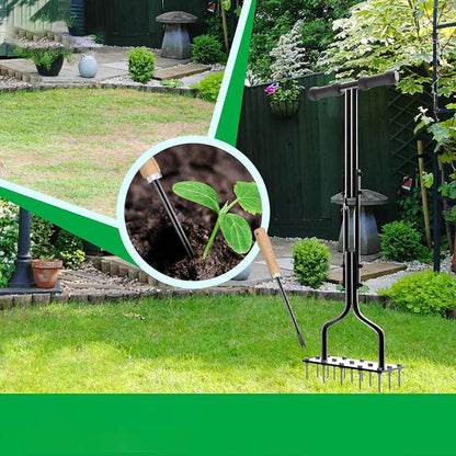💎 -49% LAWN AERATOR! 💎 Auto-Clean Spikes for Lush Grass & Easy Soil Loosening 🌱🛠️