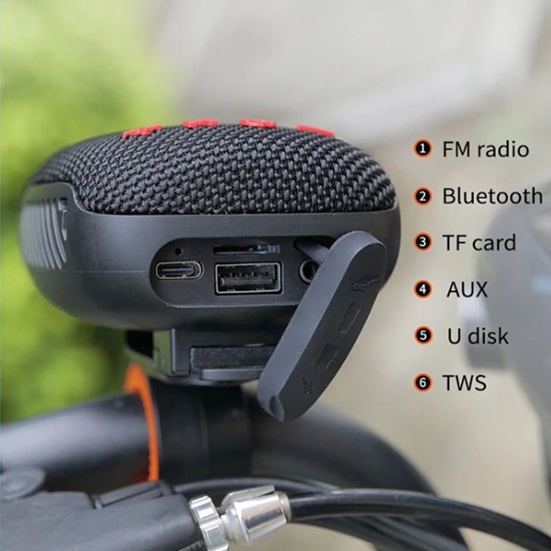 🚲40% OFF!🔈Bluetooth Bike Speaker – IPX5 Waterproof, True Wireless Stereo & MicroSD Support, Secure Bike Mount 🎵