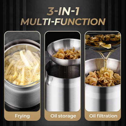🧑‍🍳 49% OFF! Multi‑Function Stainless Steel Oil Filter Container – Large capacity, reusable filter. Saves oil, keeps cooking clean & healthy. A kitchen must‑have! 🔥✨