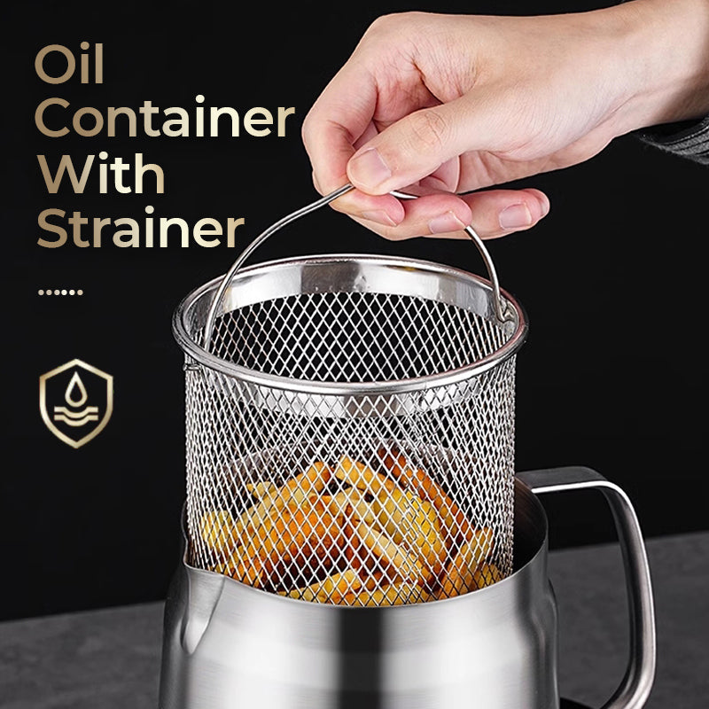 🧑‍🍳 49% OFF! Multi‑Function Stainless Steel Oil Filter Container – Large capacity, reusable filter. Saves oil, keeps cooking clean & healthy. A kitchen must‑have! 🔥✨