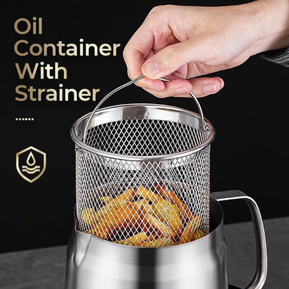 🧑‍🍳 49% OFF! Multi‑Function Stainless Steel Oil Filter Container – Large capacity, reusable filter. Saves oil, keeps cooking clean & healthy. A kitchen must‑have! 🔥✨