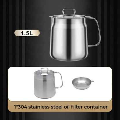 🧑‍🍳 49% OFF! Multi‑Function Stainless Steel Oil Filter Container – Large capacity, reusable filter. Saves oil, keeps cooking clean & healthy. A kitchen must‑have! 🔥✨