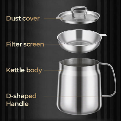 🧑‍🍳 49% OFF! Multi‑Function Stainless Steel Oil Filter Container – Large capacity, reusable filter. Saves oil, keeps cooking clean & healthy. A kitchen must‑have! 🔥✨