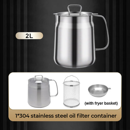 🧑‍🍳 49% OFF! Multi‑Function Stainless Steel Oil Filter Container – Large capacity, reusable filter. Saves oil, keeps cooking clean & healthy. A kitchen must‑have! 🔥✨