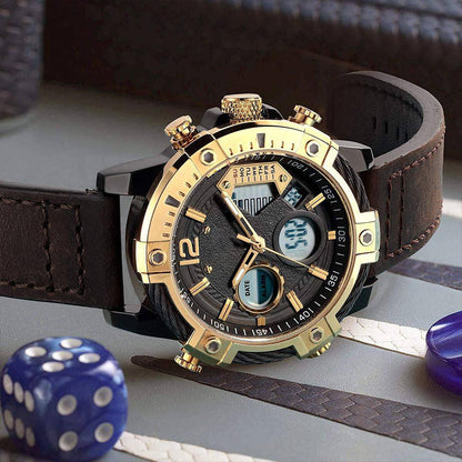 ⌚ LIMITED‑TIME 49% OFF! ⚡Multifunctional Dual Display 3ATM Waterproof Men's Quartz Sports Watch – Rugged, Stylish, Practical ✨