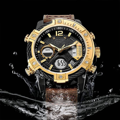 ⌚ LIMITED‑TIME 49% OFF! ⚡Multifunctional Dual Display 3ATM Waterproof Men's Quartz Sports Watch – Rugged, Stylish, Practical ✨