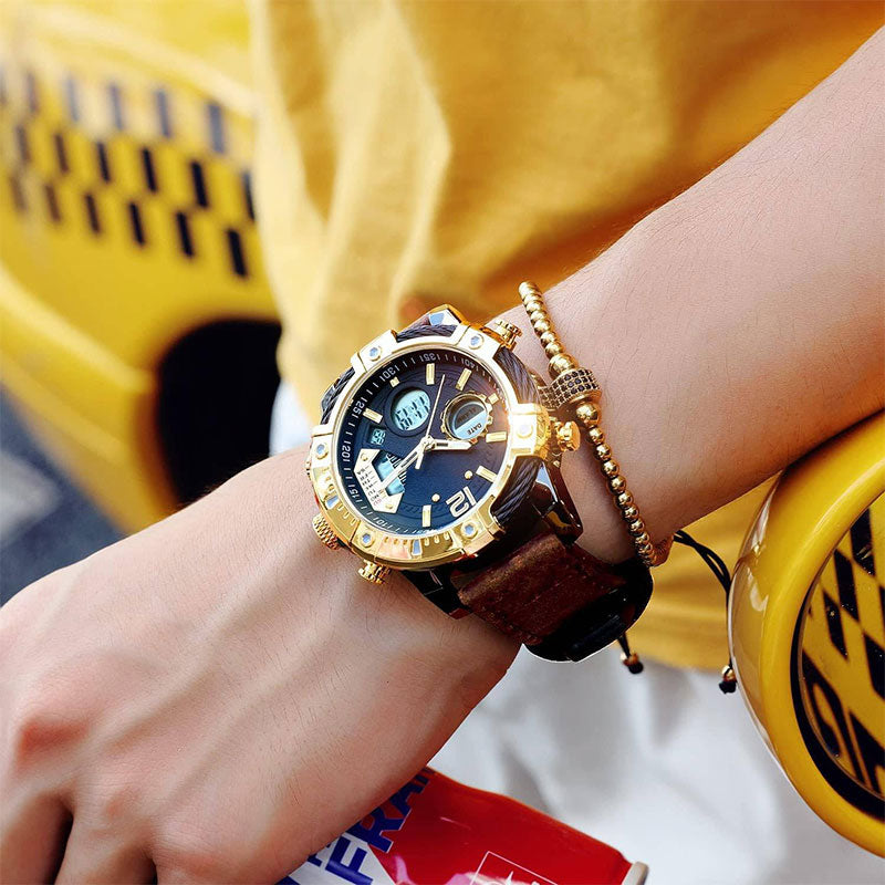 ⌚ LIMITED‑TIME 49% OFF! ⚡Multifunctional Dual Display 3ATM Waterproof Men's Quartz Sports Watch – Rugged, Stylish, Practical ✨