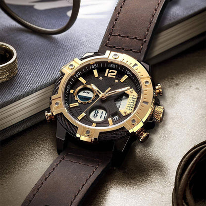⌚ LIMITED‑TIME 49% OFF! ⚡Multifunctional Dual Display 3ATM Waterproof Men's Quartz Sports Watch – Rugged, Stylish, Practical ✨