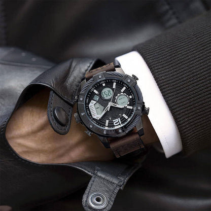 ⌚ LIMITED‑TIME 49% OFF! ⚡Multifunctional Dual Display 3ATM Waterproof Men's Quartz Sports Watch – Rugged, Stylish, Practical ✨