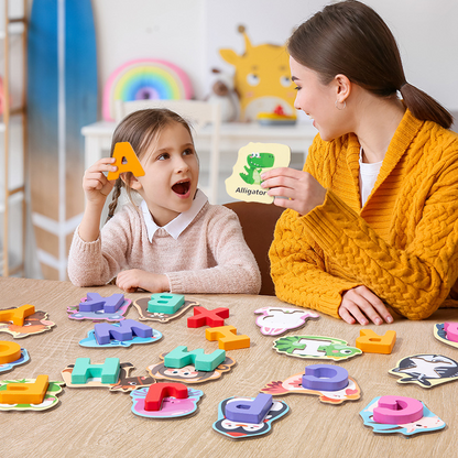 🌸 49% OFF NOW! 🌸 Wooden Letter & Animal Toy – 26‑piece, educational & fun ✨