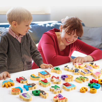 🌸 49% OFF NOW! 🌸 Wooden Letter & Animal Toy – 26‑piece, educational & fun ✨