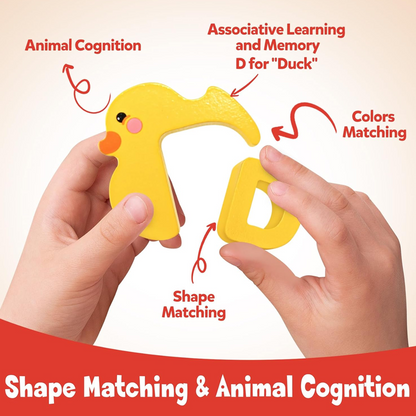 🌸 49% OFF NOW! 🌸 Wooden Letter & Animal Toy – 26‑piece, educational & fun ✨