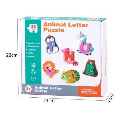 🌸 49% OFF NOW! 🌸 Wooden Letter & Animal Toy – 26‑piece, educational & fun ✨