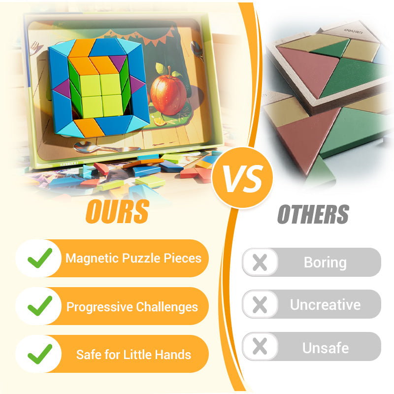 🧩 HOT SALE! ⚡ Children’s Educational Magnetic Tangram Puzzle – Early Education & Brain Development, Magnetic Design, Safe & Lightweight, Creative Shape Learning Fun 🎨