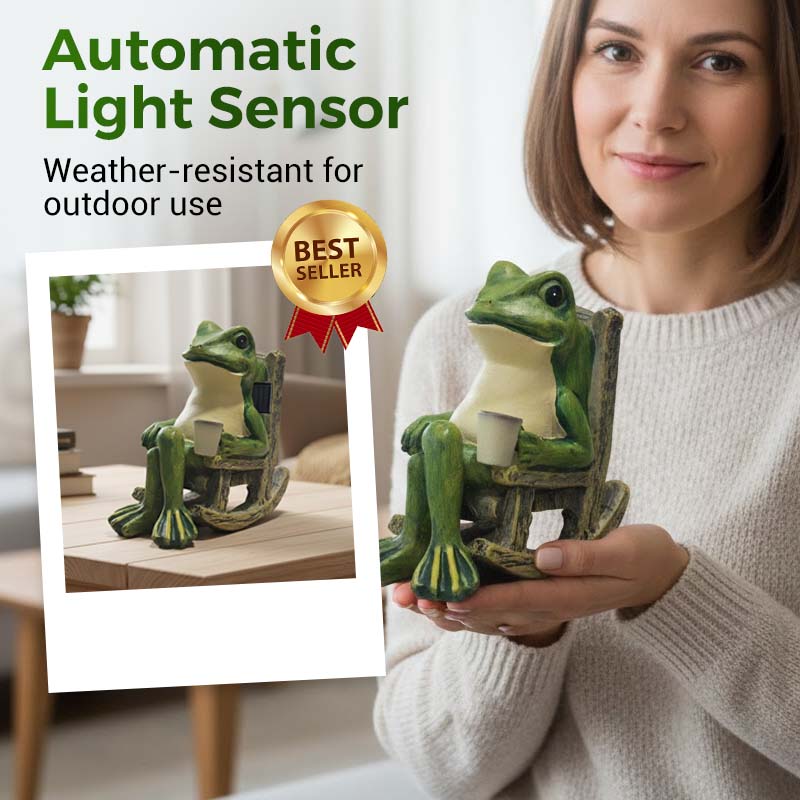 💯2026 Hot Sales🐸Solar Powered Frog in Rocking Chair Ornament🍃