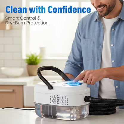 🥳2026 HOT SALE🥳💞50K+ SOLD!📢⏰ 49% OFF! High‑Temp Steam Cleaner – 105°C steam, 15s heat‑up. Kills 99.9% germs, no chemicals. 6 levels, large 1100ml tank. Multi‑surface magic! 🔥✨