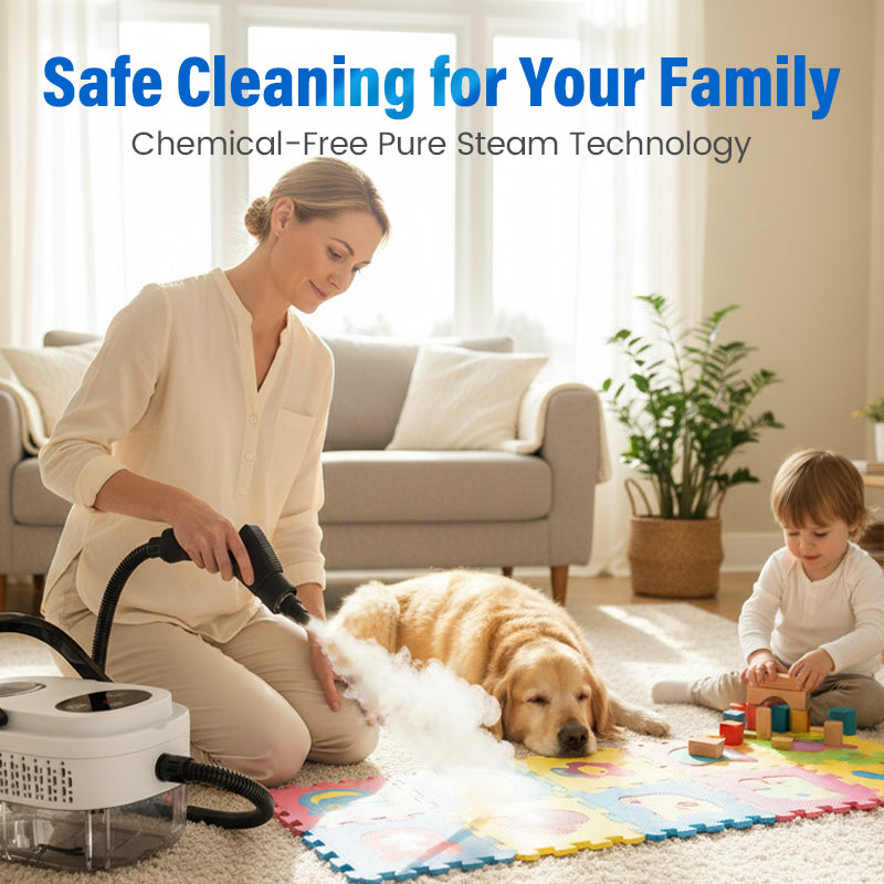 🥳2026 HOT SALE🥳💞50K+ SOLD!📢⏰ 49% OFF! High‑Temp Steam Cleaner – 105°C steam, 15s heat‑up. Kills 99.9% germs, no chemicals. 6 levels, large 1100ml tank. Multi‑surface magic! 🔥✨