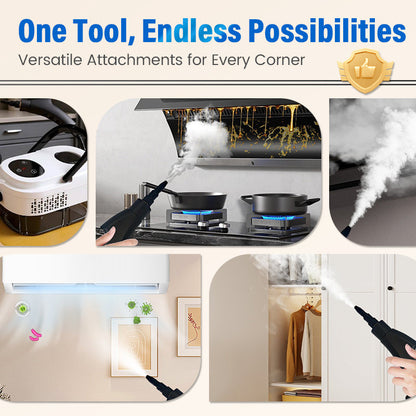 🥳2026 HOT SALE🥳💞50K+ SOLD!📢⏰ 49% OFF! High‑Temp Steam Cleaner – 105°C steam, 15s heat‑up. Kills 99.9% germs, no chemicals. 6 levels, large 1100ml tank. Multi‑surface magic! 🔥✨