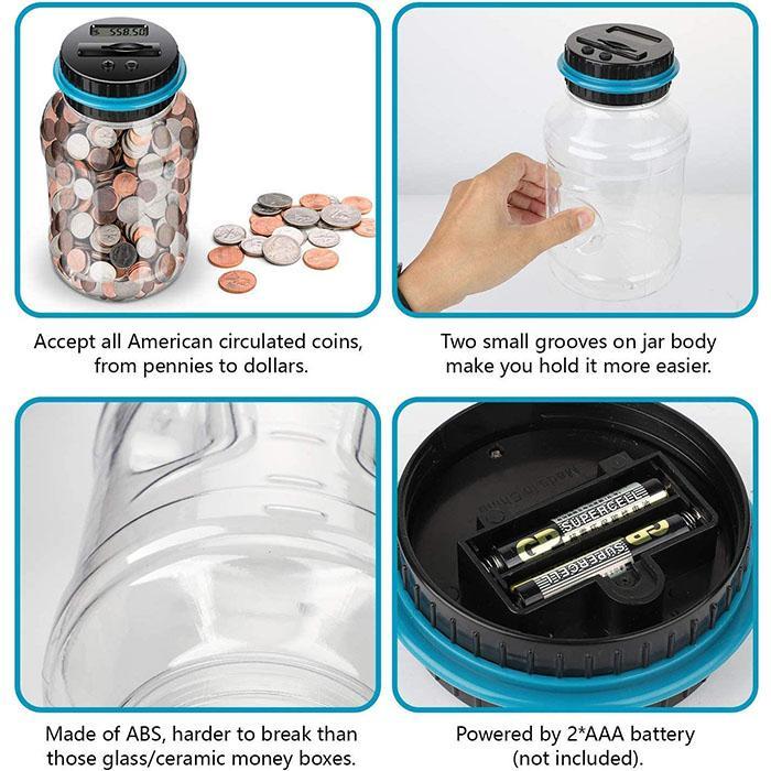 📢📢49% OFF !! ⏰Watch Savings Grow – Digital Money Box with Auto Coin Counting & Target Setting