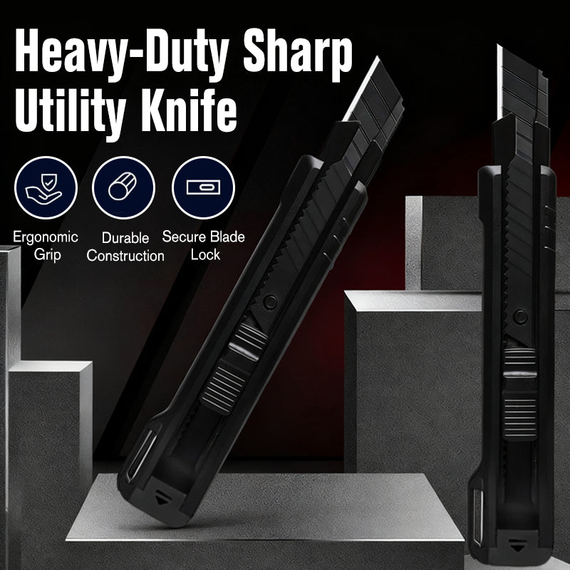 🔪40% OFF NOW ! 🔥 Heavy-Duty Sharp Utility Knife – Ergonomic Grip, Safety Lock & Replaceable Blade ⚡