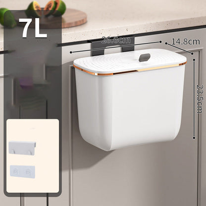 Hanging Kitchen Bin with Lid – No Smell, Space-Saving Rubbish Bin for Cabinet/Wall Use