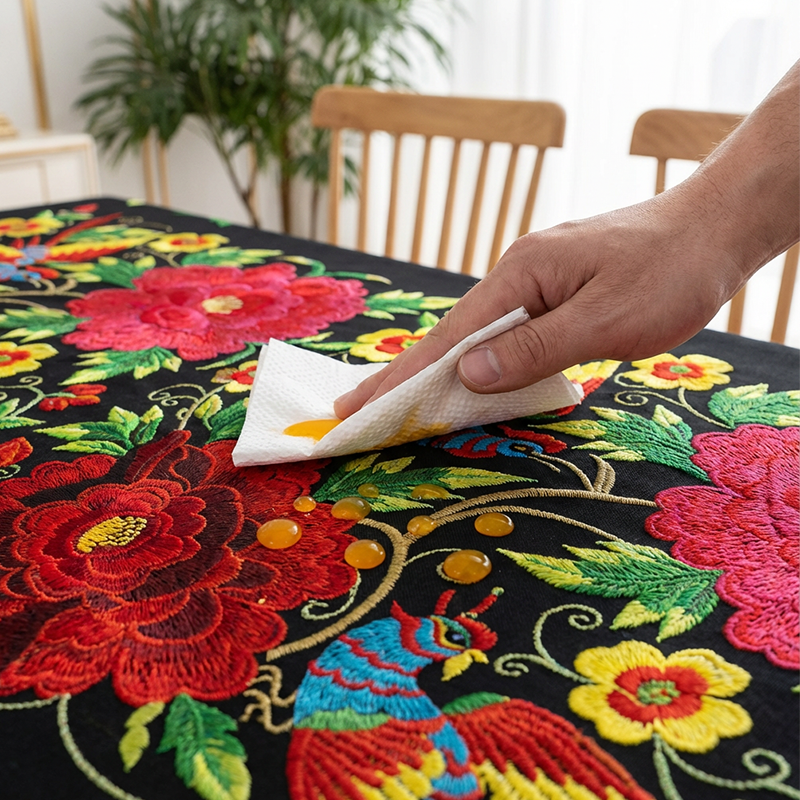 📢📢49% OFF !! ⏰Mexican Floral Tablecloth With Scalloped Edge