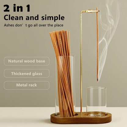 🥳2026 HOT SALE🥳💞49% OFF!✨ 💝2 in 1 Incense & Candle Holder Natural Wood Base Aromatherapy Diffuser