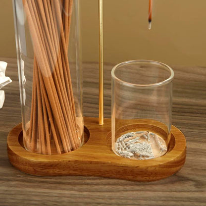 🥳2026 HOT SALE🥳💞49% OFF!✨ 💝2 in 1 Incense & Candle Holder Natural Wood Base Aromatherapy Diffuser