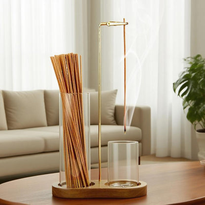 🥳2026 HOT SALE🥳💞49% OFF!✨ 💝2 in 1 Incense & Candle Holder Natural Wood Base Aromatherapy Diffuser
