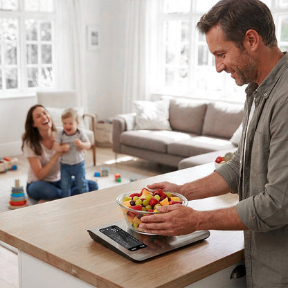 ⚖️📊 Digital kitchen scale – measures 19 nutritional values & calories via app, 5kg stainless steel 🥗✅ for healthy eating & weight loss