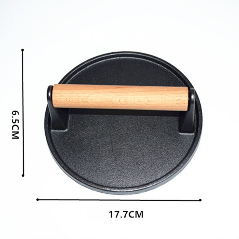 🥳2026 HOT SALE🥳💞50K+ SOLD! 🥩🔥 49% OFF! Cast Iron Steak Press – even heat distribution for perfectly cooked steak & burgers every time. Restaurant-quality grill marks at home – no more takeaway bills! 🍔✨