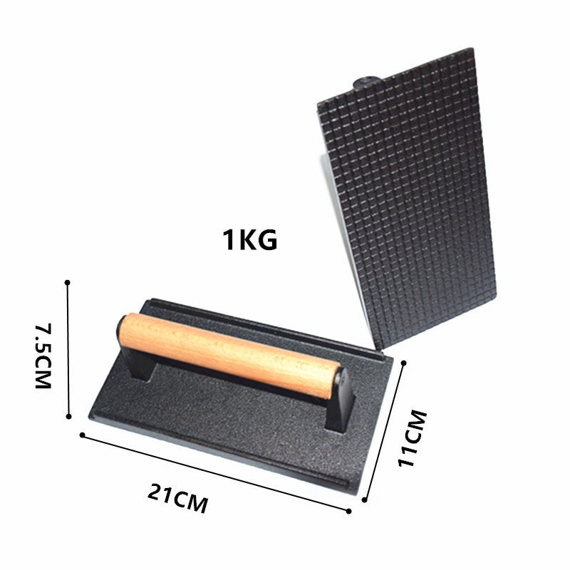 🥳2026 HOT SALE🥳💞50K+ SOLD! 🥩🔥 49% OFF! Cast Iron Steak Press – even heat distribution for perfectly cooked steak & burgers every time. Restaurant-quality grill marks at home – no more takeaway bills! 🍔✨