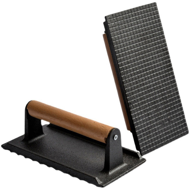 🥳2026 HOT SALE🥳💞50K+ SOLD! 🥩🔥 49% OFF! Cast Iron Steak Press – even heat distribution for perfectly cooked steak & burgers every time. Restaurant-quality grill marks at home – no more takeaway bills! 🍔✨