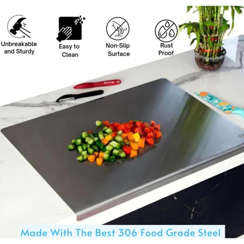 🔪 49% OFF NOW! ✨ Stainless Steel Countertop Chopping Board – Hygienic, Knife-Friendly & Easy-Clean Surface 🍽️