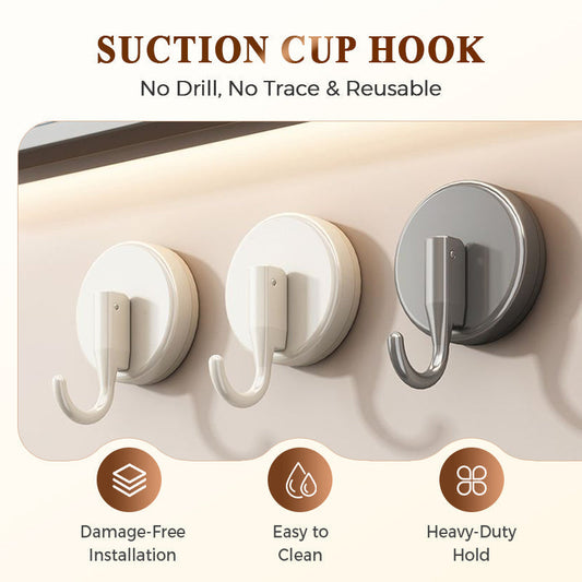 Seamless and flexible✨ Pull to hang—no drilling required!🎈 Super-strong suction cup hooks—use them anywhere!