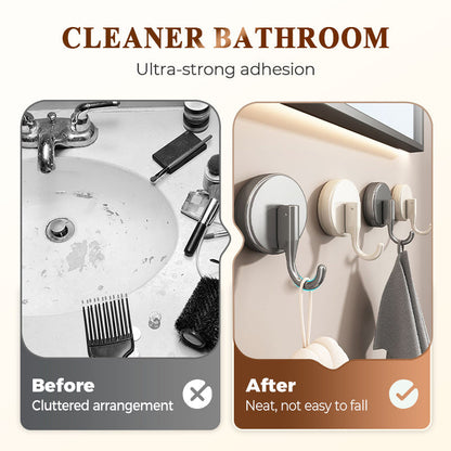 Seamless and flexible✨ Pull to hang—no drilling required!🎈 Super-strong suction cup hooks—use them anywhere!