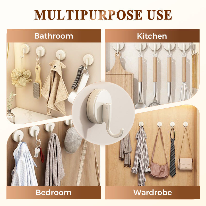 Seamless and flexible✨ Pull to hang—no drilling required!🎈 Super-strong suction cup hooks—use them anywhere!