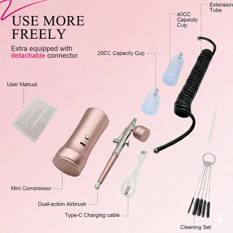 📢📢50%  OFF !! ⏰🎨 Three pressure settings + wireless freedom! Professional-grade airbrush for DIY, modeling, and makeup—all in one device! ✨